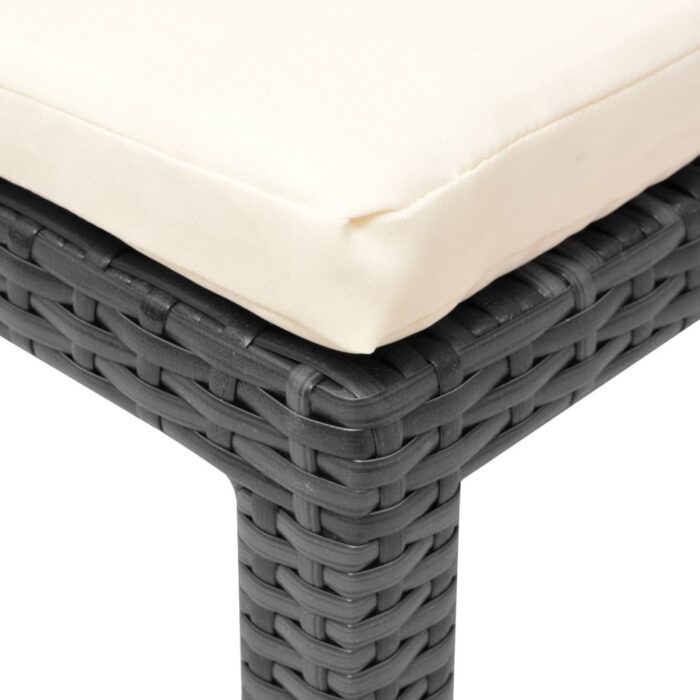 Chaise longue avec coussin Résine tressée Noir – Image 5