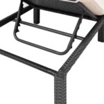Chaise longue avec coussin Résine tressée Noir – Image 6