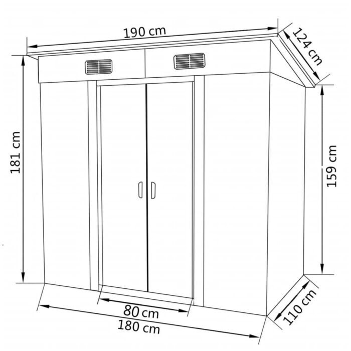 Abri de jardin Métal Vert – Image 7