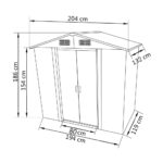 Abri de stockage pour jardin Métal Vert 204 x 132 x 186 cm – Image 7