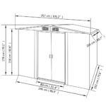 Abri de stockage pour jardin Métal Vert 257 x 205 x 178 cm – Image 7