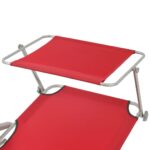Chaise longue avec auvent Acier Rouge – Image 2