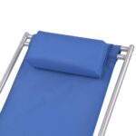 Chaises inclinables de terrasse lot de 2 Acier Bleu – Image 3
