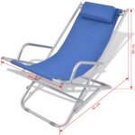 Chaises inclinables de terrasse lot de 2 Acier Bleu – Image 8