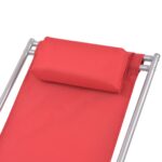 Chaises inclinables de terrasse lot de 2 Acier Rouge – Image 3
