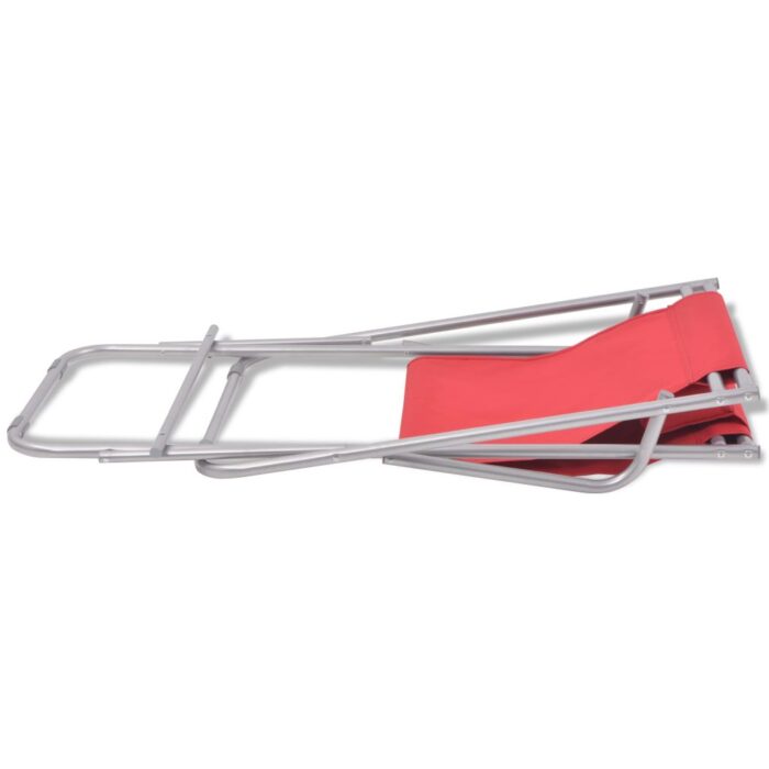Chaises inclinables de terrasse lot de 2 Acier Rouge – Image 7