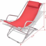 Chaises inclinables de terrasse lot de 2 Acier Rouge – Image 8