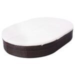Lit de repos d'extérieur avec coussin Résine tressée Marron – Image 4