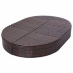 Lit de repos d'extérieur avec coussin Résine tressée Marron – Image 5