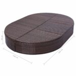 Lit de repos d'extérieur avec coussin Résine tressée Marron – Image 6
