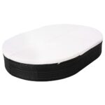 Lit de repos d'extérieur avec coussin Résine tressée Noir – Image 4