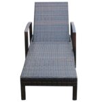 Chaise longue avec coussin Résine tressée Marron – Image 4