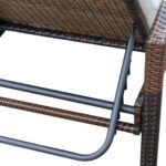 Chaise longue avec coussin Résine tressée Marron – Image 6