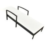Chaise longue avec coussin Résine tressée Noir – Image 2