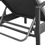Chaise longue avec coussin Résine tressée Noir – Image 5