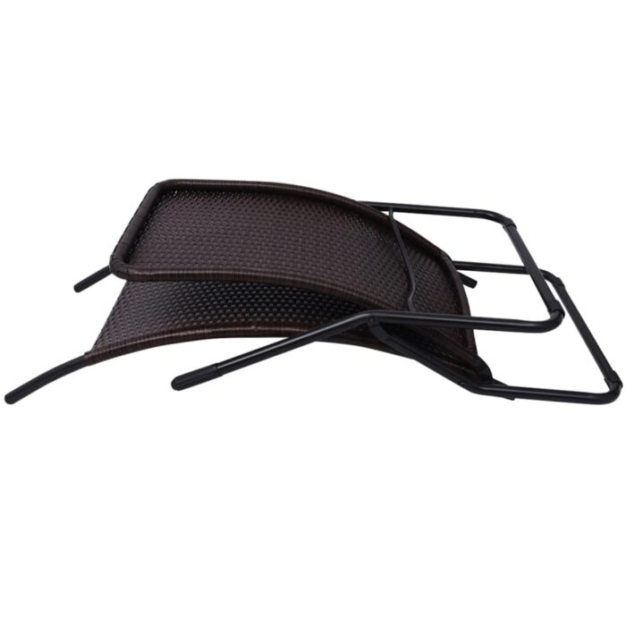 Chaise longue pliable résine tressée marron – Image 3
