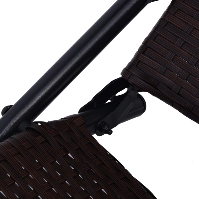 Chaise longue pliable résine tressée marron – Image 4