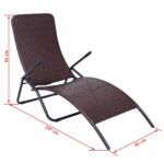 Chaise longue pliable résine tressée marron – Image 5