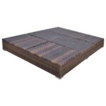 Chaise longue d'extérieur avec parasol Résine tressée Marron – Image 6