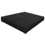 Chaise longue d'extérieur avec parasol Résine tressée Noir – Image 6