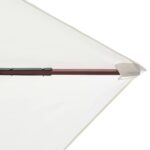 Parasol avec poteau en bois 200 x 300 cm Blanc crème – Image 4