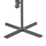 Parasol avec éclairage LED 300 cm Poteau en métal Vert – Image 10