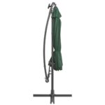 Parasol avec éclairage LED 300 cm Poteau en métal Vert – Image 6