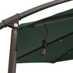 Parasol avec éclairage LED 300 cm Poteau en métal Vert – Image 7
