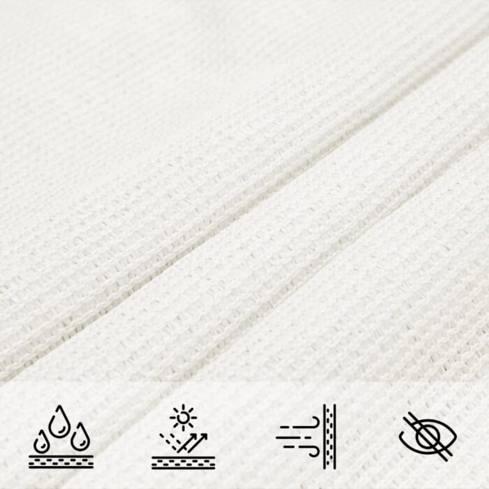 Voile de parasol PEHD Carré 3,6 x 3,6 m Blanc – Image 5