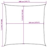 Voile de parasol PEHD Carré 3,6 x 3,6 m Blanc – Image 8