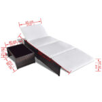 Chaises de jardin inclinables lot de 2 et table résine tressée – Image 5