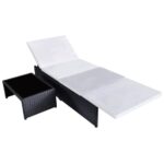 Chaises inclinables de jardin lot de 2 et table résine tressée – Image 3