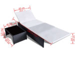 Chaises inclinables de jardin lot de 2 et table résine tressée – Image 5