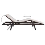 Chaise longue avec coussin Résine tressée Marron – Image 3