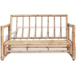 Canapé de jardin à 2 places avec coussins Bambou – Image 2