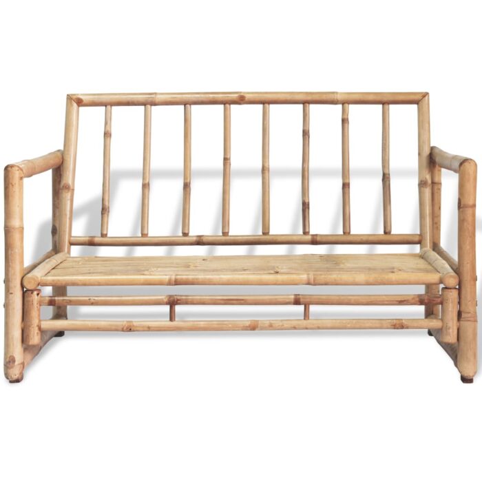 Canapé de jardin à 2 places avec coussins Bambou – Image 2