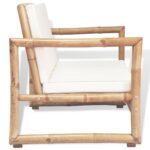 Canapé de jardin à 2 places avec coussins Bambou – Image 3