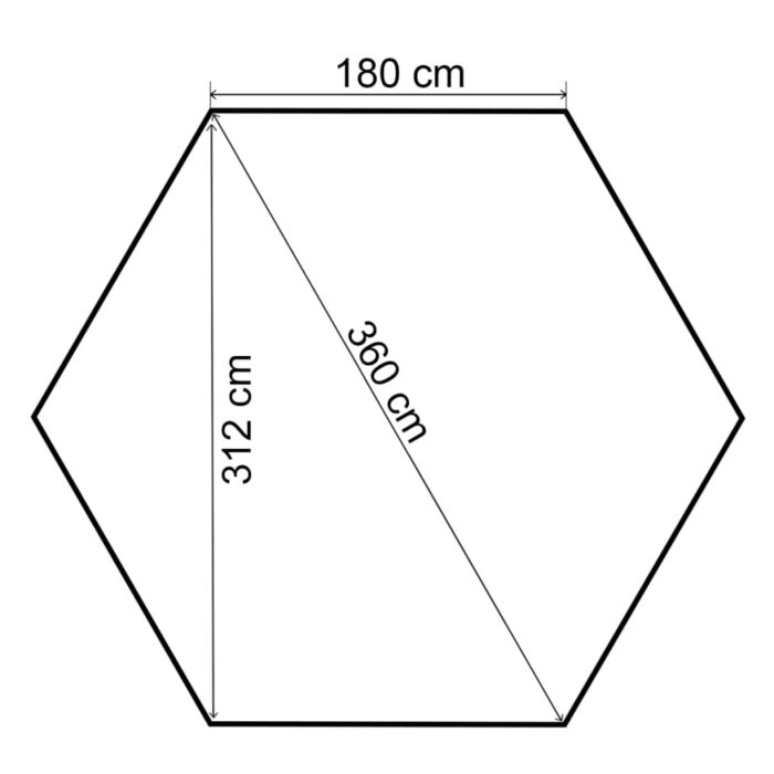 Chapiteau tente de jardin avec rideaux Hexagonal 360 x 265 cm – Image 7
