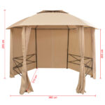 Chapiteau tente de jardin avec rideaux Hexagonal 360 x 265 cm – Image 8