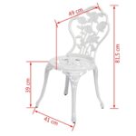 Chaises de bistro lot de 2 Aluminium coulé Blanc – Image 4