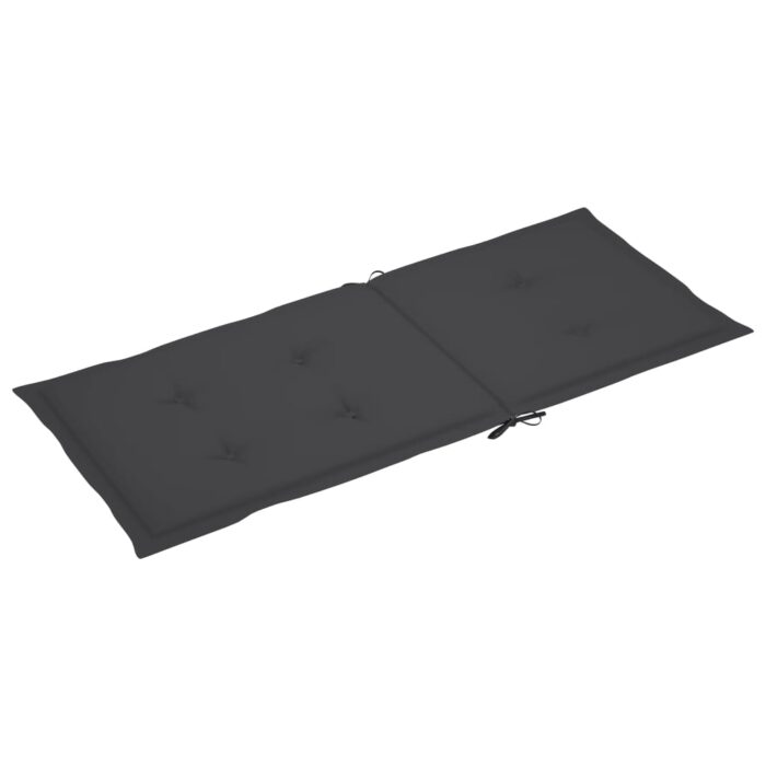 Coussins de chaise de jardin à dossier haut lot de 2 anthracite – Image 3