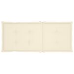 Coussins de chaise de jardin dossier haut lot de 2 crème tissu – Image 4