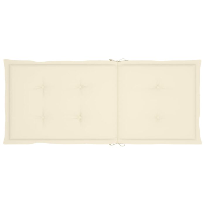 Coussins de chaise de jardin dossier haut lot de 2 crème tissu – Image 4