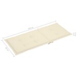 Coussins de chaise de jardin dossier haut lot de 4 crème tissu – Image 6