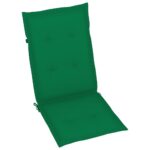 Coussins de chaise de jardin à dossier haut lot de 4 vert tissu – Image 2