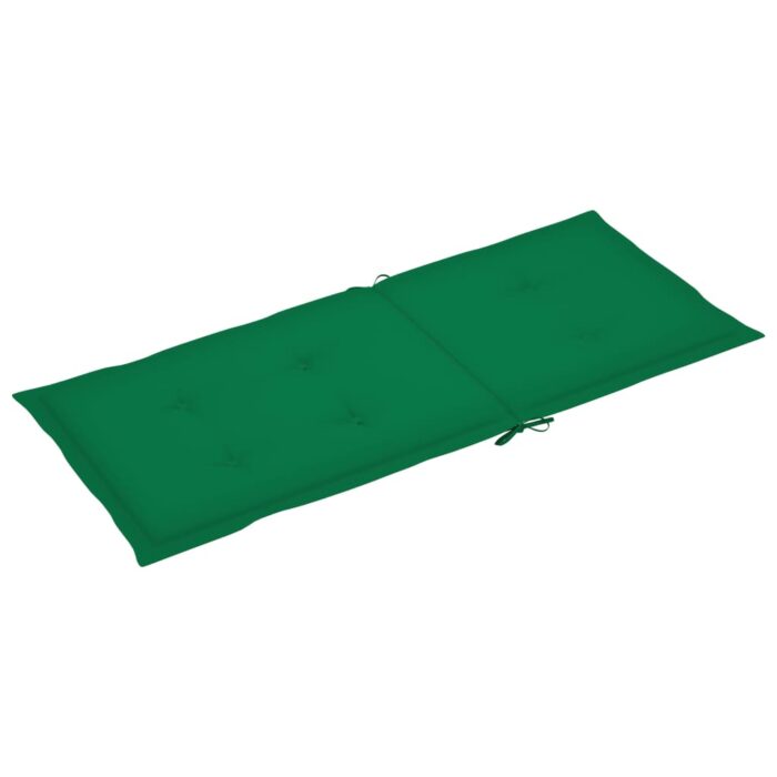Coussins de chaise de jardin à dossier haut lot de 4 vert tissu – Image 3