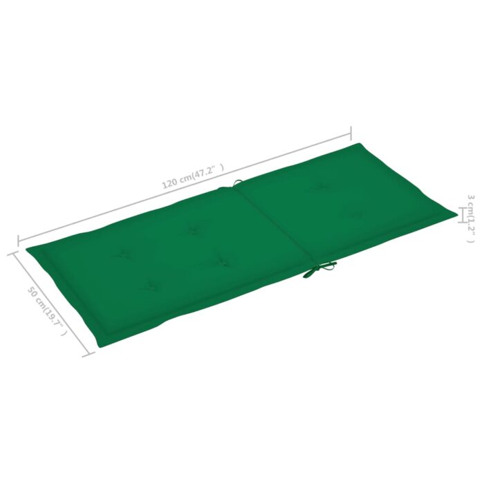 Coussins de chaise de jardin à dossier haut lot de 4 vert tissu – Image 6