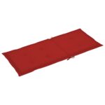 Coussins de chaise de jardin dossier haut lot de 4 rouge tissu – Image 3