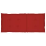 Coussins de chaise de jardin dossier haut lot de 4 rouge tissu – Image 4