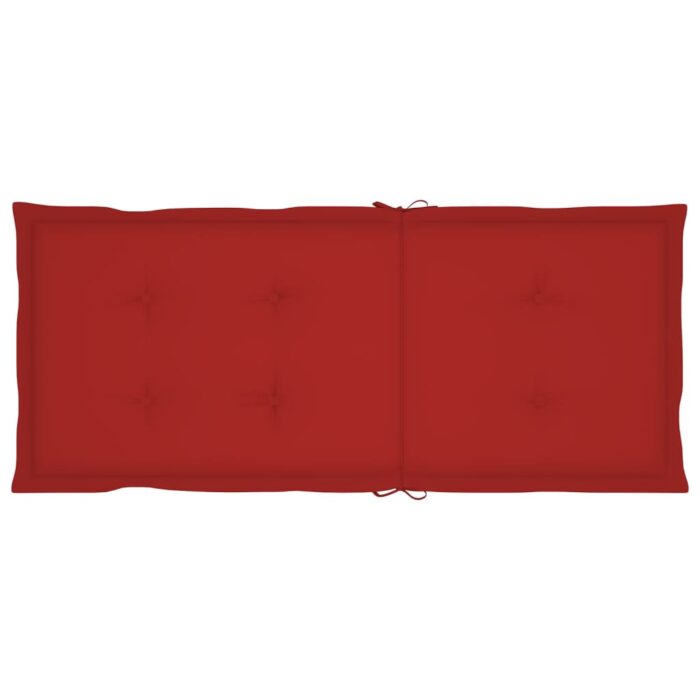 Coussins de chaise de jardin dossier haut lot de 4 rouge tissu – Image 4